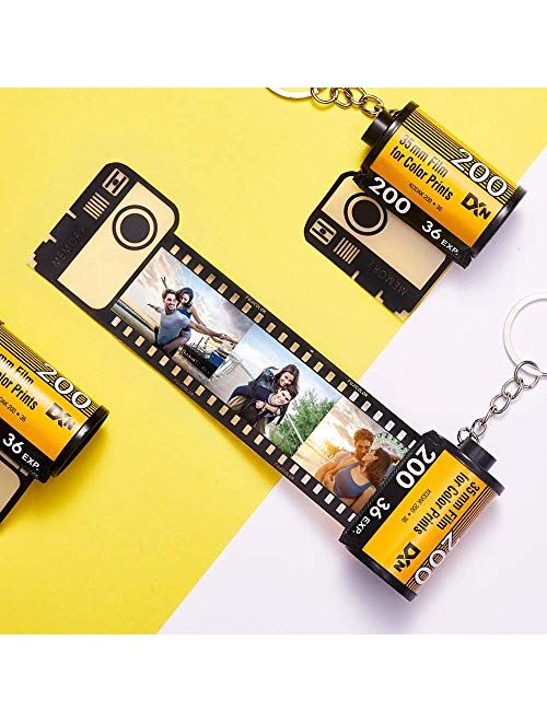 Personalized Keychains with Picture Custom MultiPhoto Camera Film Roll Keychains Personalized Photo Gift for Lovers