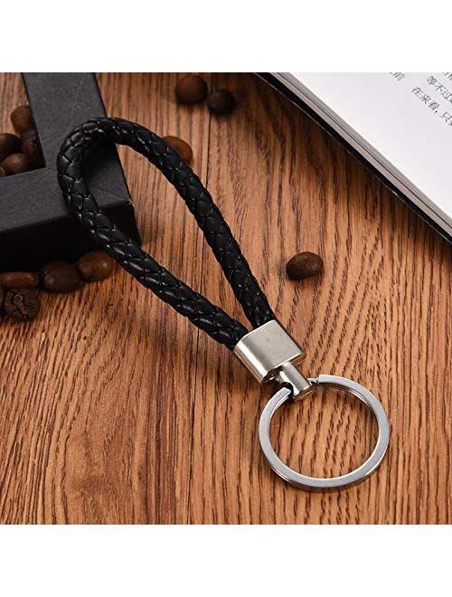 Beaugif Woven Key Chains Wallet Keychain Hand Bag Decoration Key Ring Car Keychains Tag