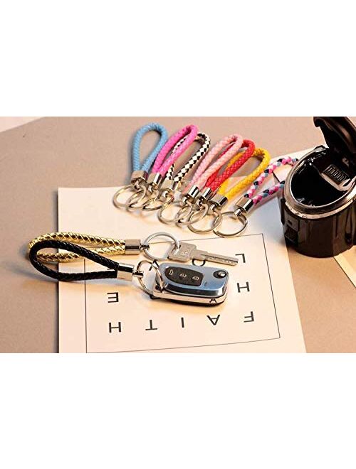 Beaugif Woven Key Chains Wallet Keychain Hand Bag Decoration Key Ring Car Keychains Tag