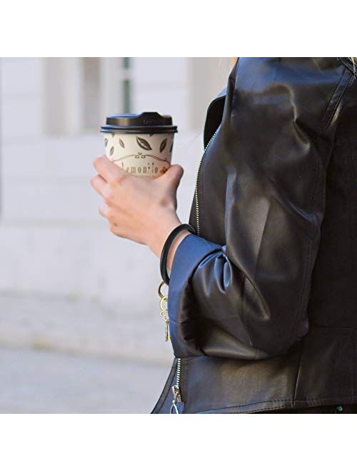 Keychain Bracelet,Silicon Wristlet Keychain Bangle Keyring Holder for Women Girl