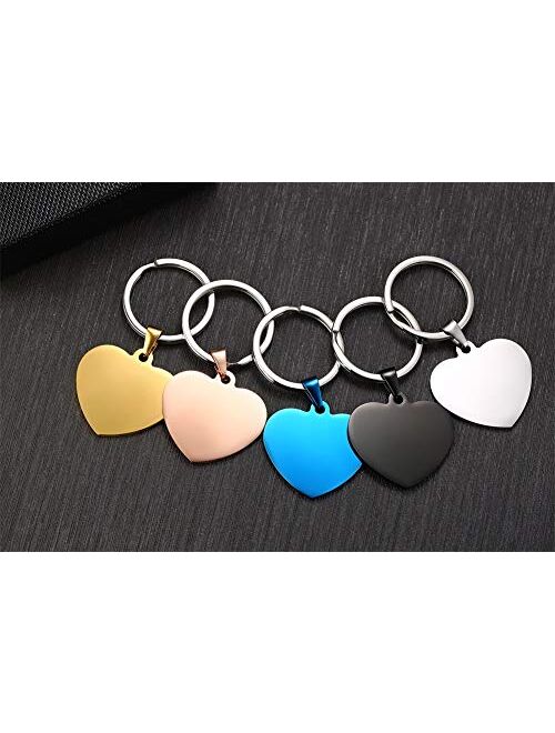 MPRAINBOW Custom Personalized Name Stainless Steel Heart Love Keychain Keyring Keychain for Girl Women,Mom Daughter GF Gift