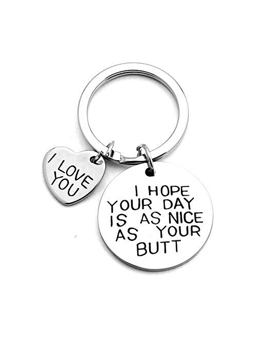 Keychain Gifts for Girlfriend Boyfriend, Valentines Day Gift Stainless Steel Key ring for Him Her Wife Husband