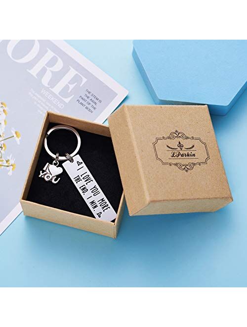 LParkin I Love You The Most The End I Win Love You More Mostest Keychain Couples Friendship Key Chain Cute Boyfriend Girlfriend Birthday Gifts for Him Her