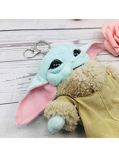 Yeeter Cute Green Baby Alien Plush Keychain, 6 Inches, Cute Pendant, Backpack Pendant, Car Keyring, Decoration for Baby Yo_da Fans
