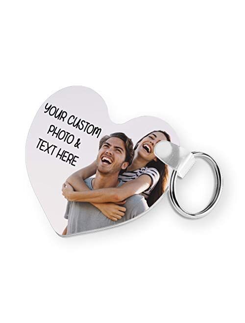 Valentine's Day Key Chain Custom Keychain Personalized Photo Picture Text Couple Gifts