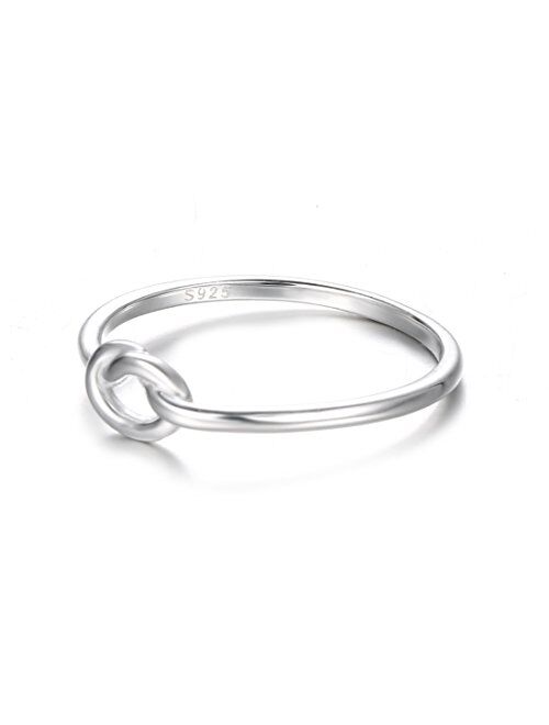 925 Sterling Silver RingBoRuo Love Knot Promiss Friendship High Polish Comfort Fit Band Ring Size 4-12, Benefiting The American Red Cross