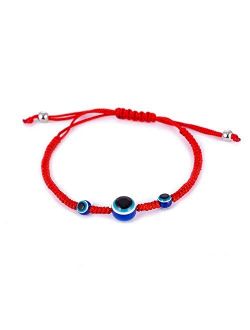 Evil Eye Hamsa Hand String Kabbalah Bracelets for Protection and Luck Hand-Woven Black Cord Thread Friendship Bracelet