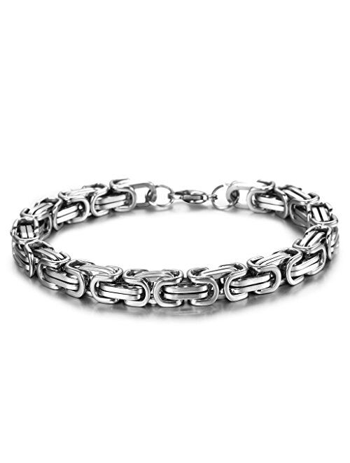 Jstyle Stainless Steel Male Chain Necklace Mens Bracelet Jewelry Set, 8mm Wide, 8.5 Inch Bracelet