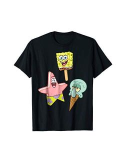 SpongeBob SquarePants Ice Cream Characters Graphic T-Shirt
