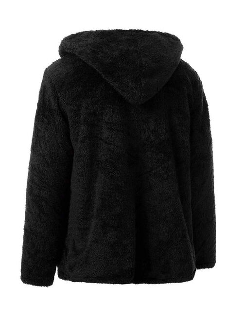 Mlpeerw Men Winter Teddy Bear Tops Fluffy Fleece Fur Jacket Hoodies Coat Outerwear