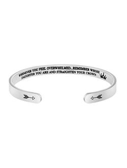 Joycuff Funny Gift for Women Inspirational Bracelet Mantra Cuff Friend Encouragement Jewelry for Daughter Sister Wife Mom Friendship