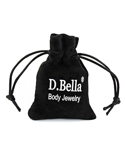 D.Bella 14G 16G 18G 20G Surgical Steel Nose Septum Horseshoe Hoop Eyebrow Lip Navel Belly Nipple Piercing Ring 8mm 10mm Helix Tragus Daith Rook Earrings w Replacement Spi