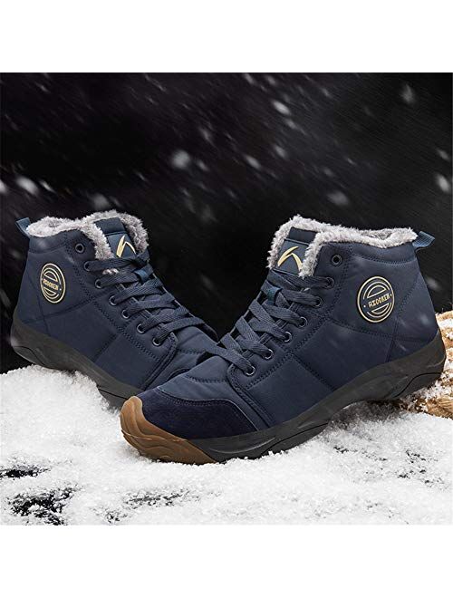 UPSOLO Mens Winter Trekking Snow Boots Water Resistant Shoes Anti-Slip Fully Fur Lined Casual Lightweight Hiking Boots