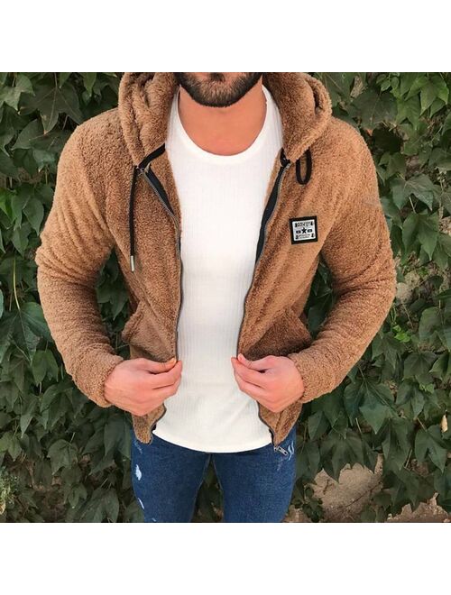 Teddy Bear Zip Hoodies Coat Jumper Winter Warm Fluffy Men's jacket Fleece Jacket Outwear