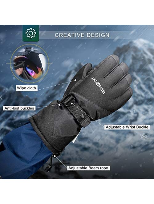 RIVMOUNT Winter Ski Gloves for Men Women,3M Thinsulate Keep Warm Waterproof Gloves for Cold Weather Outside RSG601
