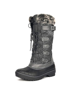 Women's DP Warm Faux Fur Lined Mid Calf Winter Snow Boots