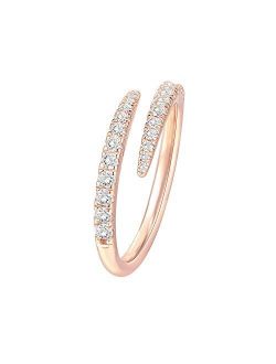 Jiangyue Lady Rings AAA Cubic Zirconia Rose Gold Plated Big White Stone Charming Elegant Party Jewelry Mother s Day Gift Size 5-10