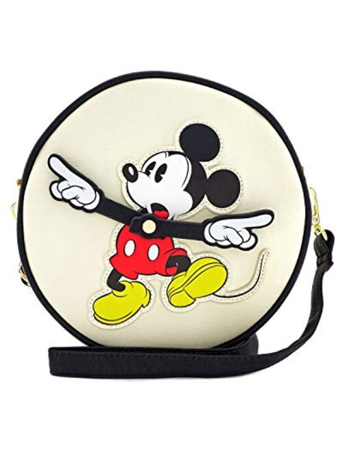 Loungefly x Disney Mickey Mouse Clock Arms Circle Crossbody Bag