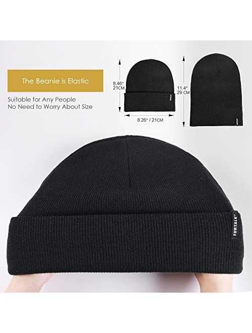 FURTALK Womens Knit Beanie Hat Acrylic Winter Hats for Women Men Soft Warm Unisex Cuffed Beanie