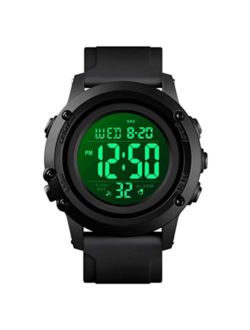 Men's Digital Sports Watch Large Face Waterproof Wrist Watches for Men with Stopwatch Alarm LED Back Light