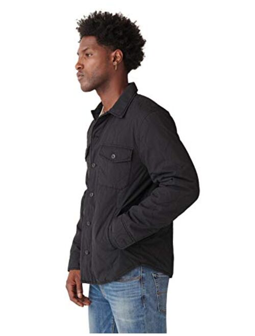 Lucky Brand mens Long Sleeve Button Up Quilted Shirt Jacket