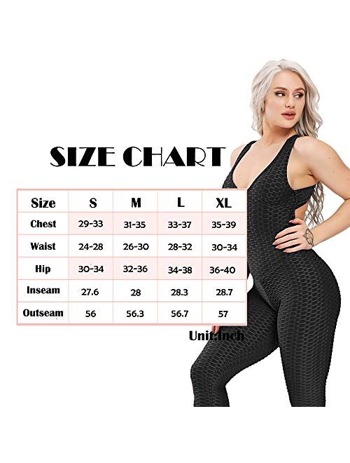 SEASUM Women Yoga Jumpsuit Backless One Piece Workout Catsuit Bodysuit Sleeveless Textured Gym Bodycon Romper