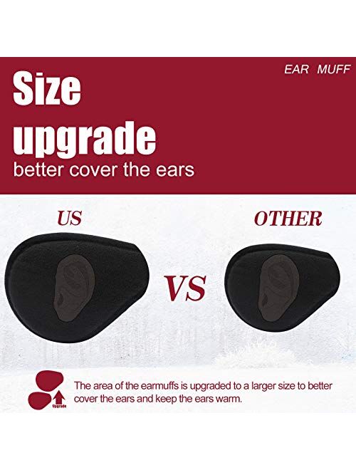 Metog Unisex Foldable Ear Warmers Polar Fleece/kints Winter EarMuffs