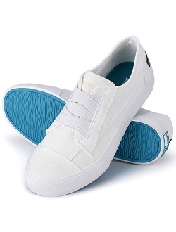 Women Canvas Sneakers Slip On Shoes Low Tops Casual Walking Shoes Comfortable