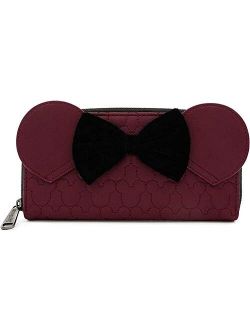 x Minnie Mouse Quilted Zip-Around Wallet with Velvet Bow