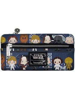 Star Wars Death Star Chibi Characters Printed Faux Leather Wallet