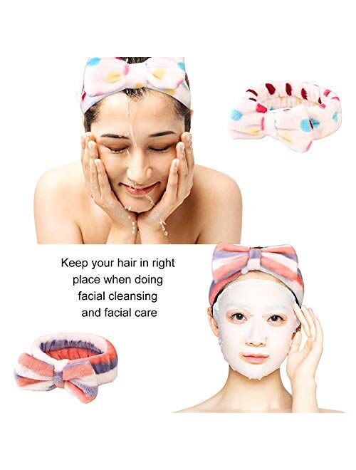 Spa Headband, Makeup Facial Yoga Sport Headband, Headband for Washing Face, Hair Wrap Sweat Headband Terry Cloth Headbands for Women Girls