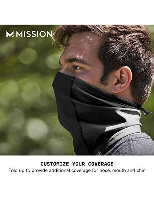 Mission All Season Neck Gaiter, Adjustable Draw cord, Face Cover, Breathable Fabric, Reusable & Machine Washable, UPF 50