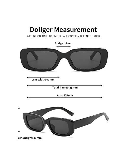 Dollger Rectangle Sunglasses for Women Retro Fashion Sunglasses UV 400 Protection Square Frame Eyewear