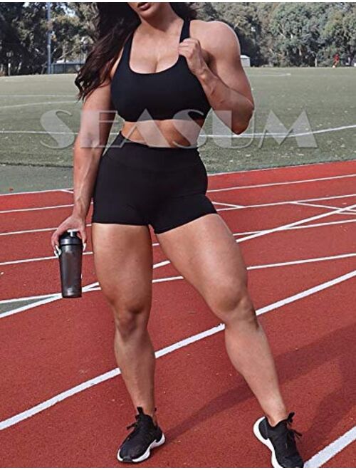 SEASUM Women Sports Short Booty Sexy Lingerie Gym Running Lounge Workout Yoga Spandex Short Hot Costume Outfit