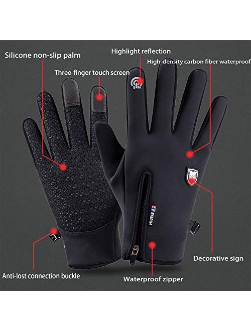 Men Winter riding ski gloves mountaineering motorcycle windproof and waterproof touch screen texting warm gloves