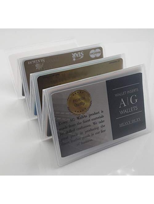Set of 2 Clear Premium Quality Bifold Wallet Trifold Wallet and CheckBook 6 Page Inserts from AG Wallets