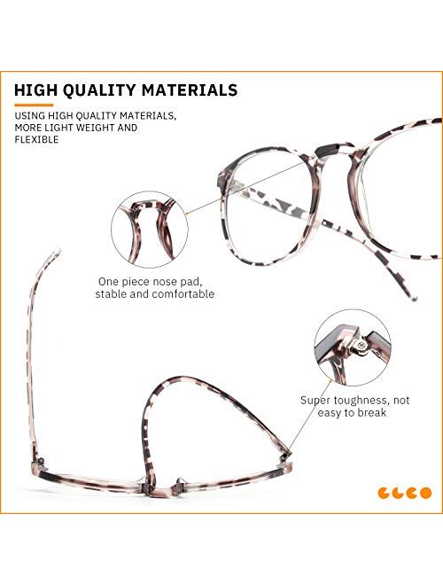 IBOANN 3 Pack Blue Light Blocking Glasses Women/Men, Round Fashion Retro Frame, Vintage Fake Eyeglasses with Clear Lens