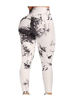 CROSS1946 Ruched Butt Lifting High Waist Textured Yoga Pants Tummy Control Workout Leggings