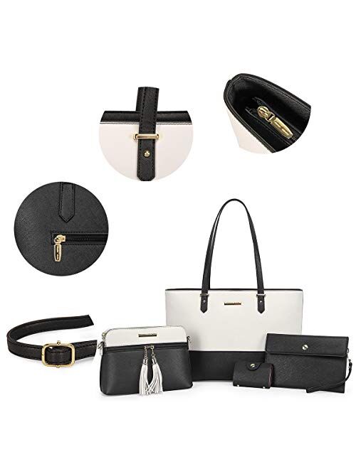 CHANRS KEATN Handbags for Women Fashion Tote Shoulder Bags Top Satchel Purses 4pcs Handbag Set