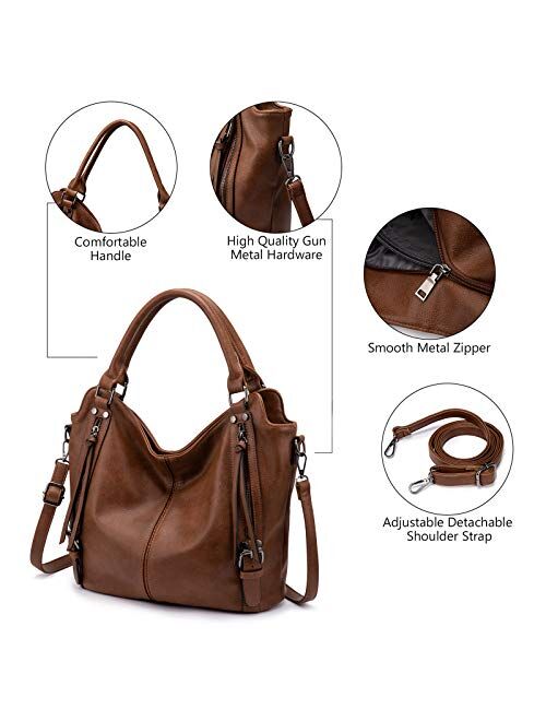 Tote Bag for Women PU Leather Shoulder Bags Fashion Hobo Bags Large Purse and Handbags with Adjustable Shoulder Strap