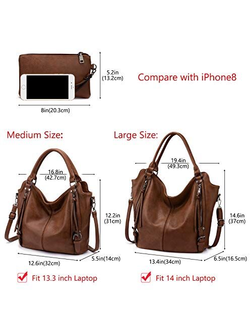 Tote Bag for Women PU Leather Shoulder Bags Fashion Hobo Bags Large Purse and Handbags with Adjustable Shoulder Strap
