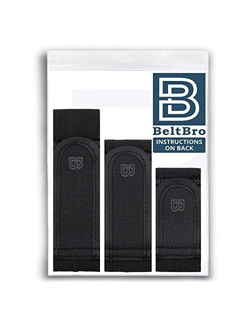 BeltBro Titan No Buckle Free Belt Elastic For Men 3 Pack (S, M, L) Fits 1.5 Inch Belt Loops, Comfortable and Easy To Use