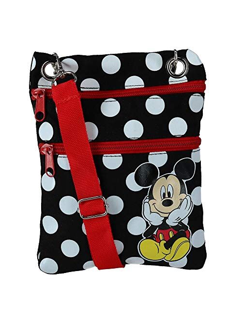 Jerry Leigh Disney Mickey Mouse Polka Dot Passport Crossbody Bag