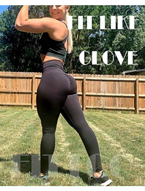 FITTOO Womens Butt Lift Ruched Yoga Pants Sport Pants Workout Leggings Sexy High Waist Trousers Tight Side Pocket