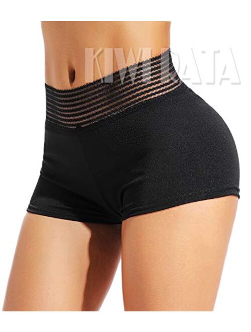 KIWI RATA Womens Butt Lifting Sexy Yoga Shorts High Waist Elastic Active Hot Pants Ruched Sports Gym Clubwear Beach Outfit