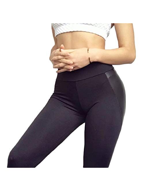 STARBILD Women's Heart Shape Patchwork Yoga Pants Ankle-Length Workout Leggings Sport Fitness Gym Tights