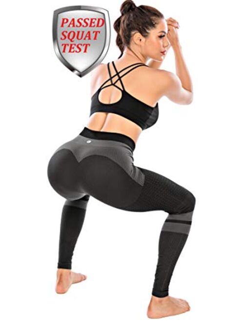 RUNNING GIRL Contrast High Waist Leggings for Women,Butt Lifting Tummy Control Compression Workout Yoga Pants