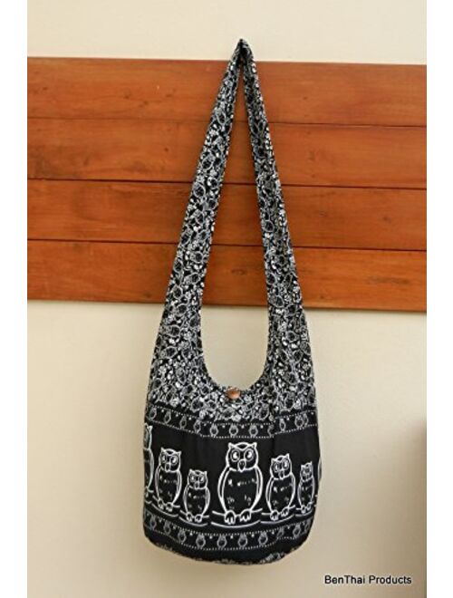BTP! Owl Hippie Boho Sling Cross body Bag Shoulder Messenger Purse Large