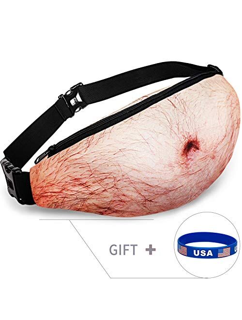 White Elephant Funny Gifts,Funny Bag Gag Gift Dad Bod Fanny Belly Waist Pack Gifts For Men Christmas