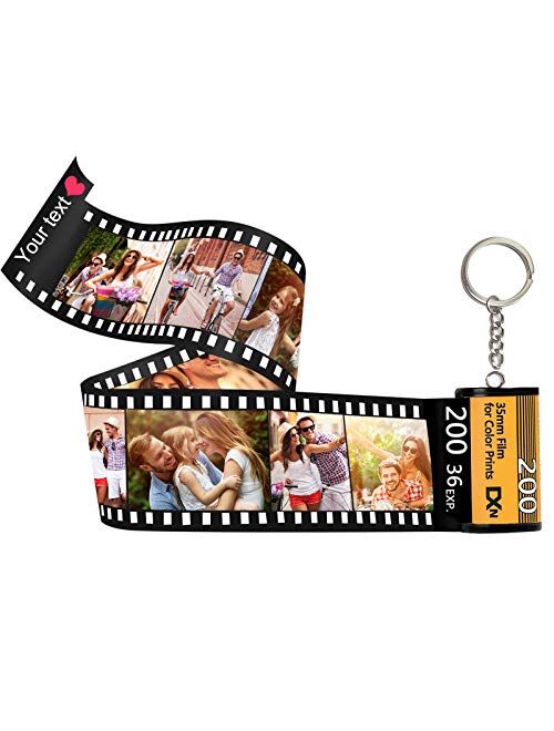 Personalized Custom Photo Picture Camera Film Roll Keychains Personalized Photo with Photo Reel Album, Personalized Gifts with MultiPhoto